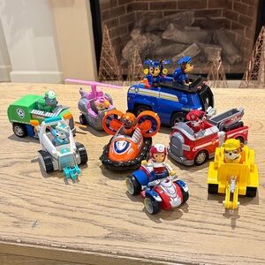 17 piece AUTHENTIC Patrol Rescue Vehicles Set - Blue, Red, Yellow